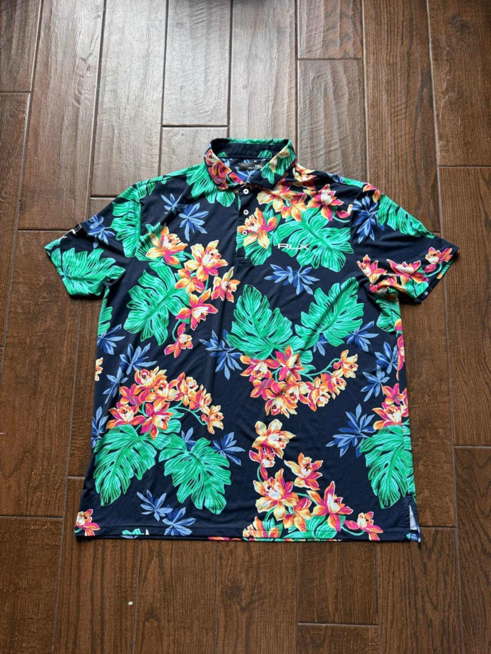 RLX Ralph Lauren Pro Fit Tropical Floral Polo Golf Shirt Mens XXL EXCELLENT!